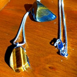 🤎100% authentic tigers eye necklace pendant ‼️